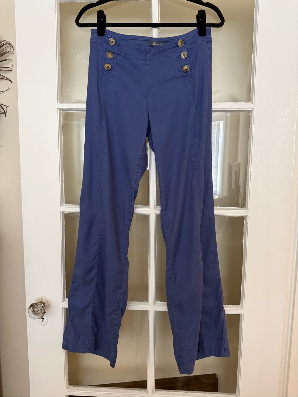 Level 99 Navy Blue Boot Cut Sailor Button Pants